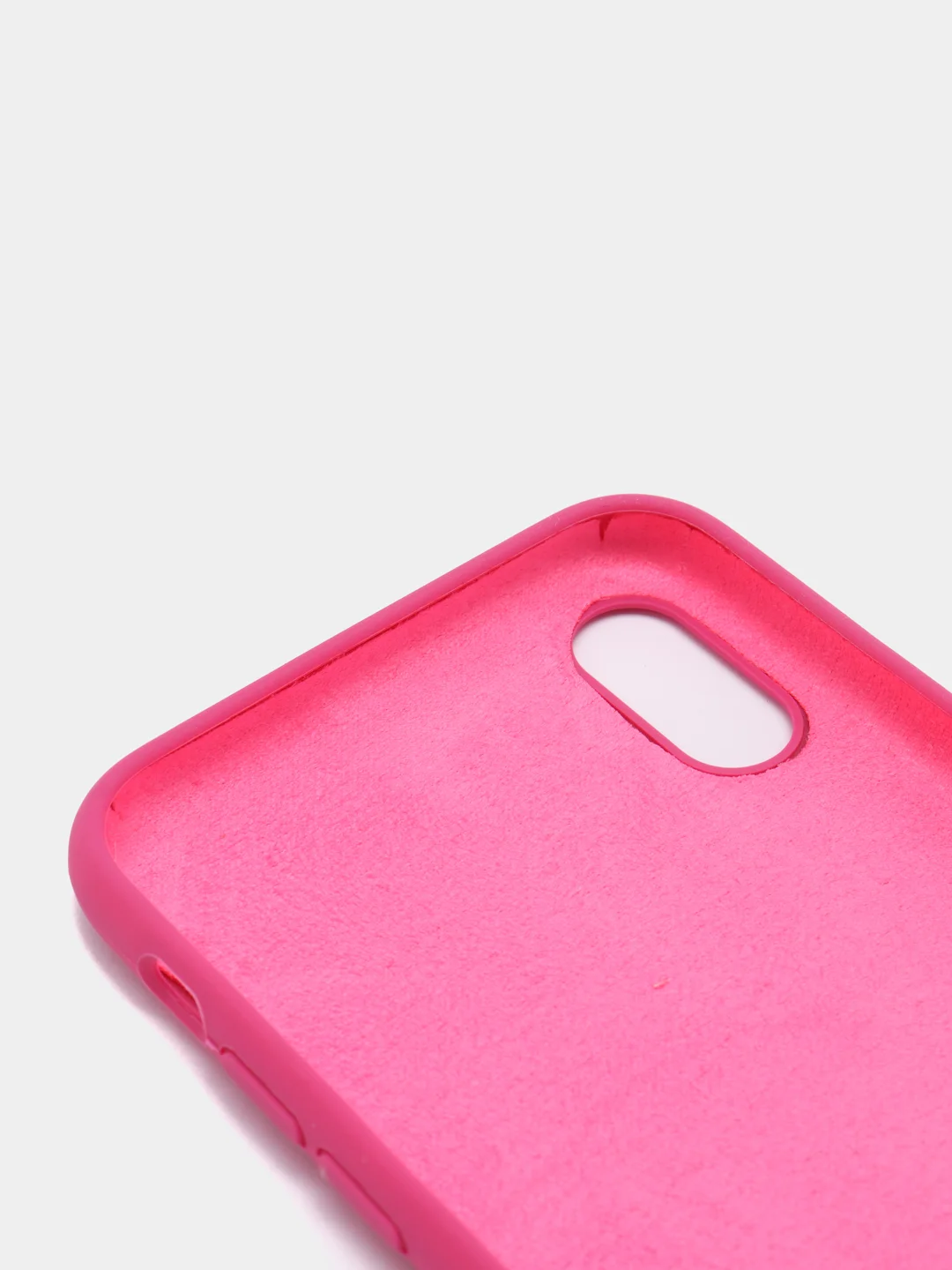 Тёмно-розовый силиконовый чехол iPhone X / iPhone XS, Silicone Case, с закрытым низом