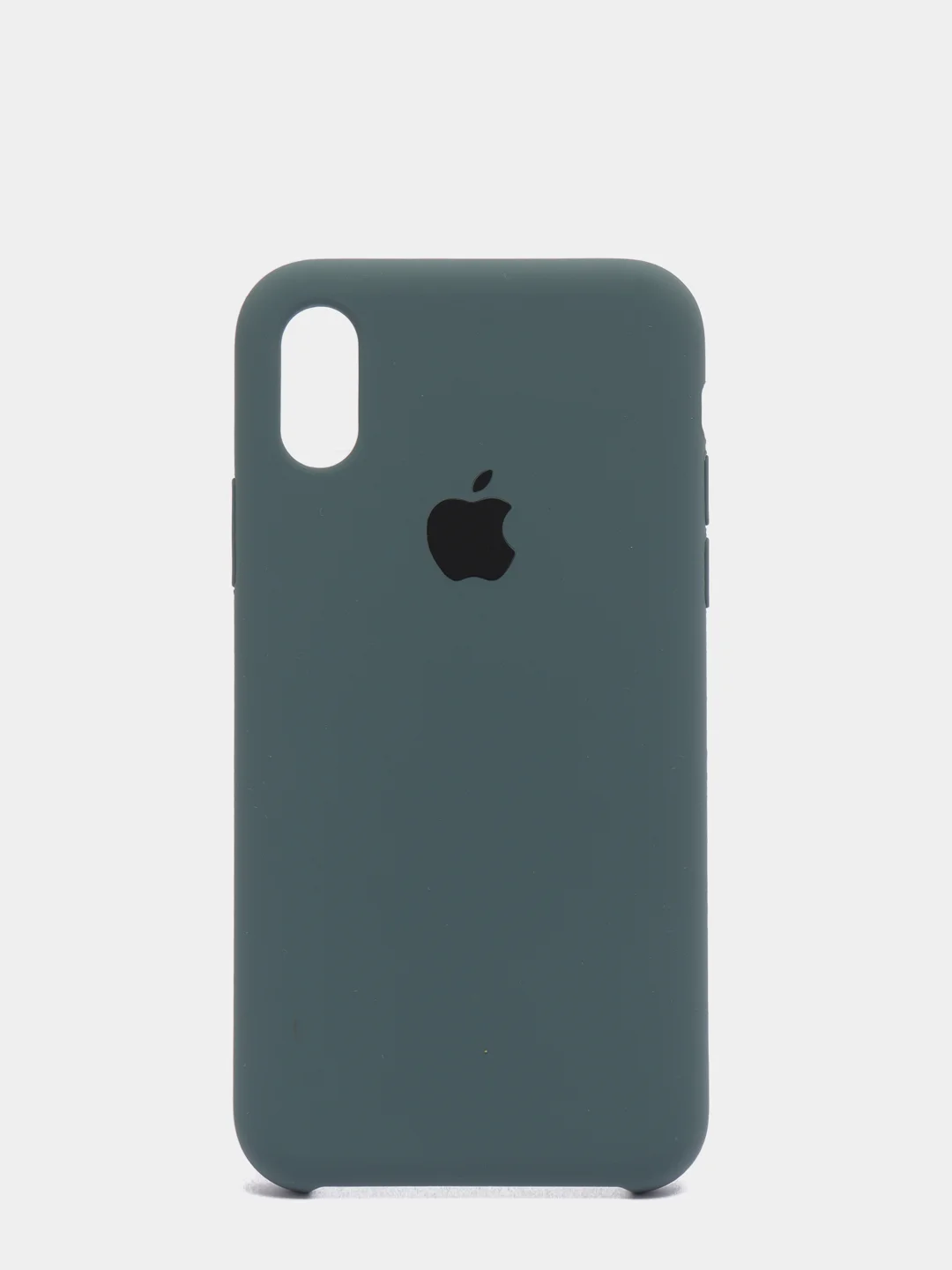 Тёмно-бирюзовый силиконовый чехол iPhone X / iPhone XS, Silicone Case, с открытым низом