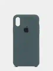Тёмно-бирюзовый силиконовый чехол iPhone X / iPhone XS, Silicone Case, с открытым низом