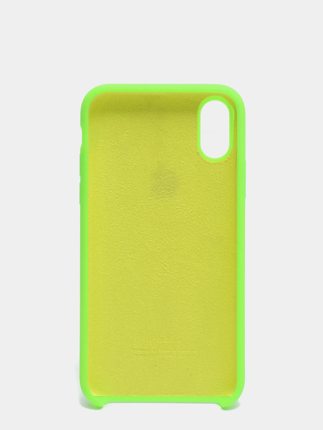 Салатовый силиконовый чехол iPhone X / iPhone XS, Silicone Case, с открытым низом