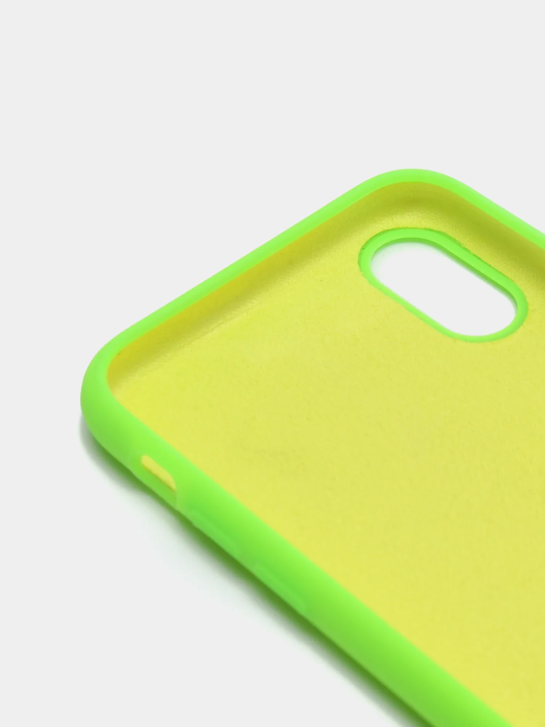 Салатовый силиконовый чехол iPhone X / iPhone XS, Silicone Case, с открытым низом