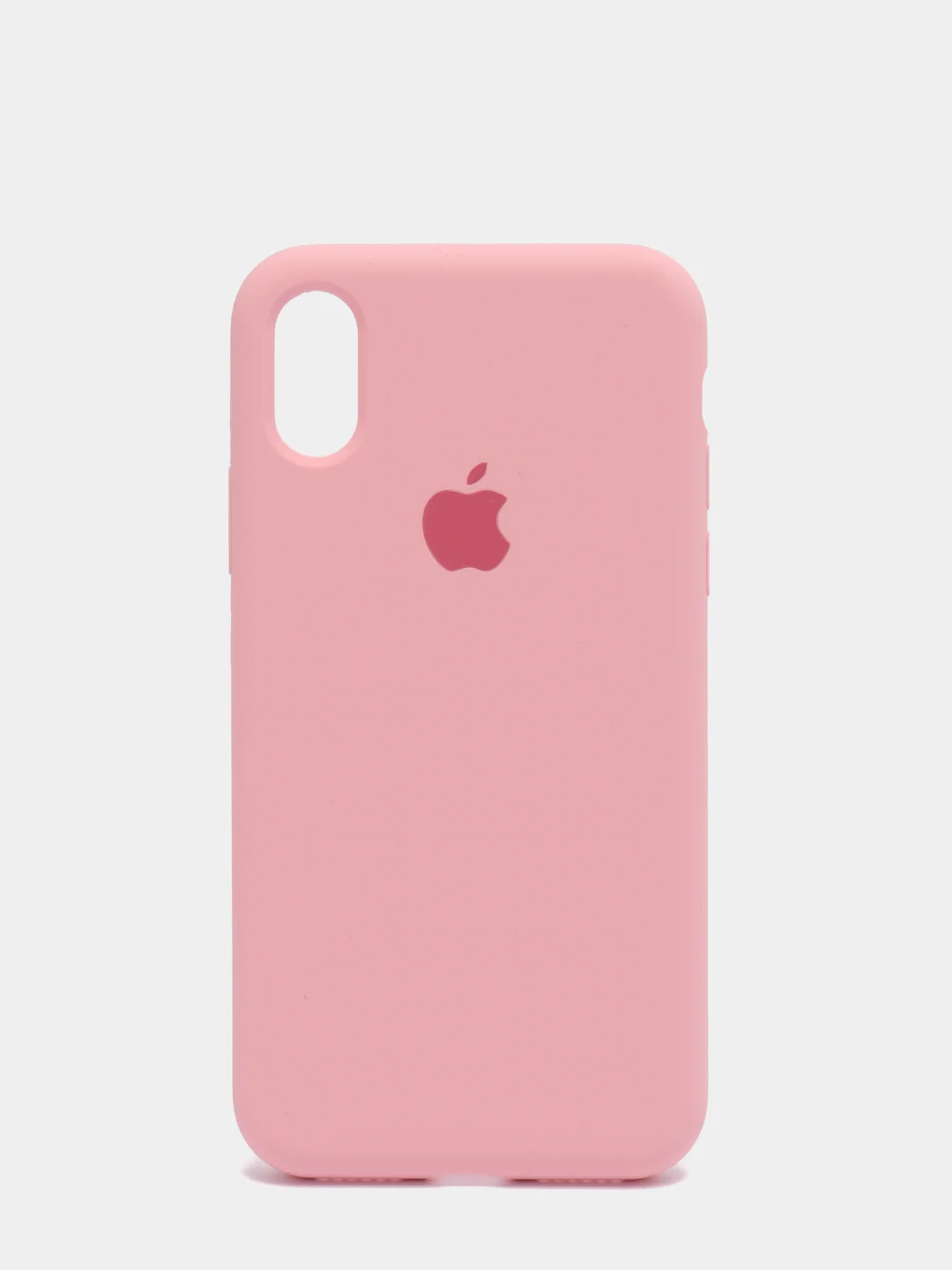 Розовый силиконовый чехол iPhone X / iPhone XS, Silicone Case, с закрытым низом