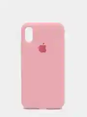 Розовый силиконовый чехол iPhone X / iPhone XS, Silicone Case, с закрытым низом