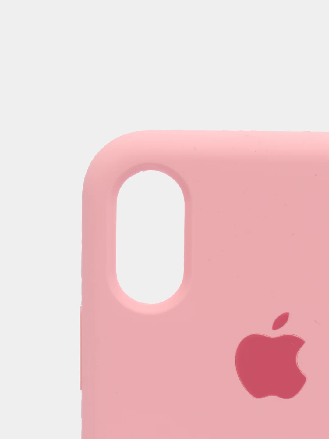 Розовый силиконовый чехол iPhone X / iPhone XS, Silicone Case, с закрытым низом
