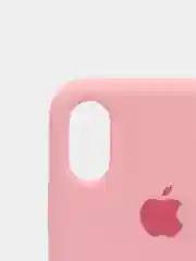 Розовый силиконовый чехол iPhone X / iPhone XS, Silicone Case, с закрытым низом