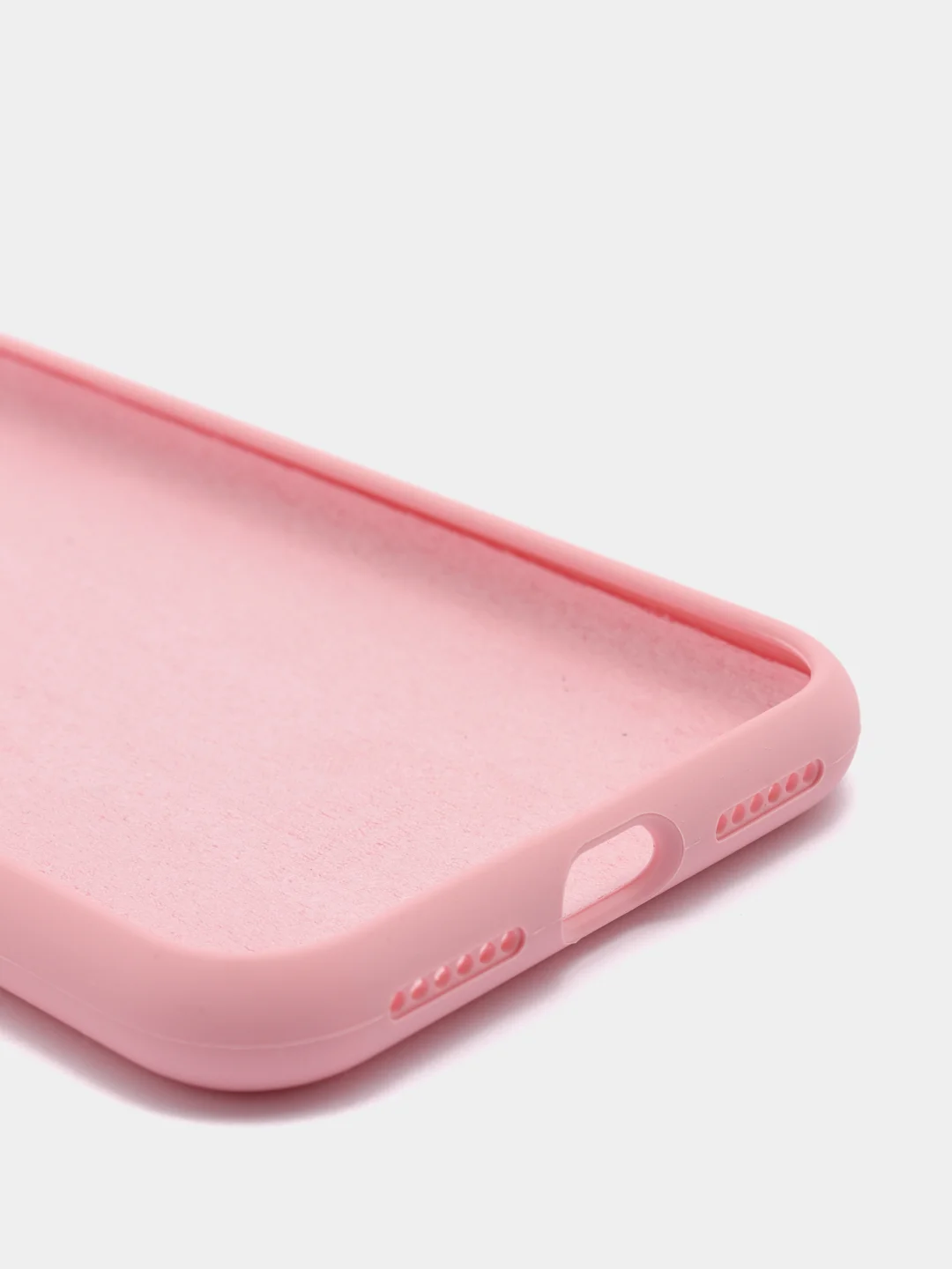 Розовый силиконовый чехол iPhone X / iPhone XS, Silicone Case, с закрытым низом