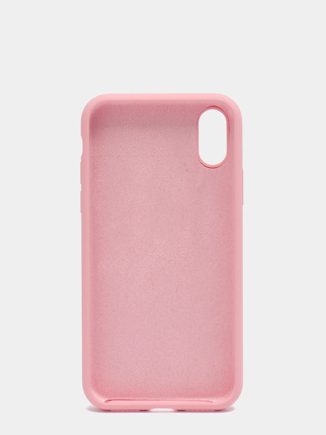 Розовый силиконовый чехол iPhone X / iPhone XS, Silicone Case, с закрытым низом