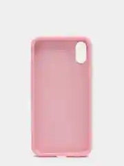 Розовый силиконовый чехол iPhone X / iPhone XS, Silicone Case, с закрытым низом