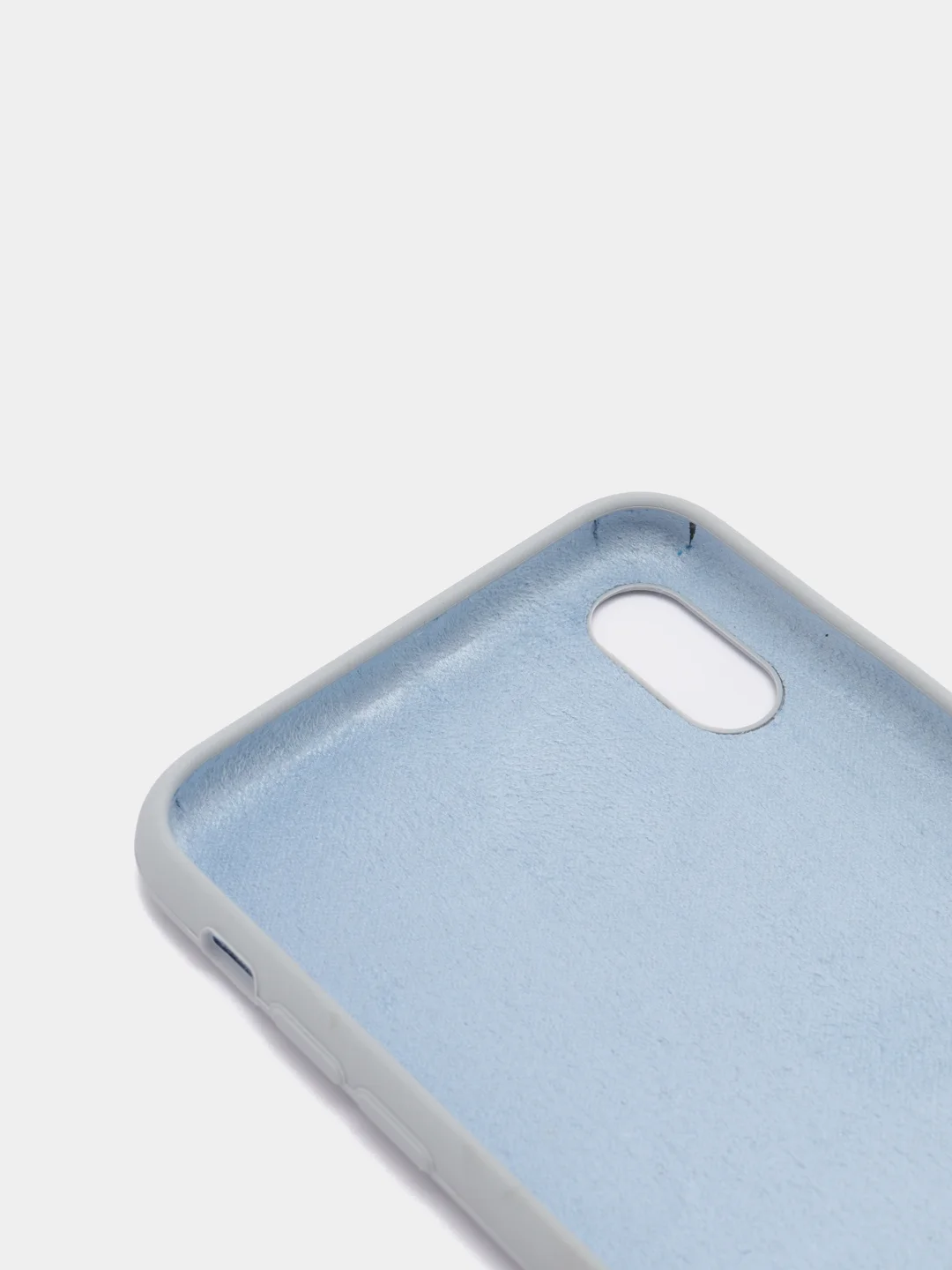 Серый силиконовый чехол iPhone XS Max, Silicone Case, с открытым низом