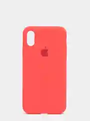 Кораллово-розовый силиконовый чехол iPhone X / iPhone XS, Silicone Case, с закрытым низом
