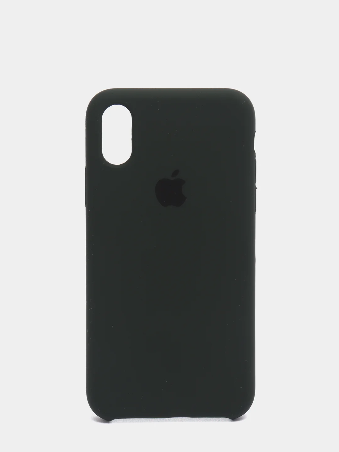 Тёмно-зелёный силиконовый чехол iPhone X / iPhone XS, Silicone Case, с открытым низом