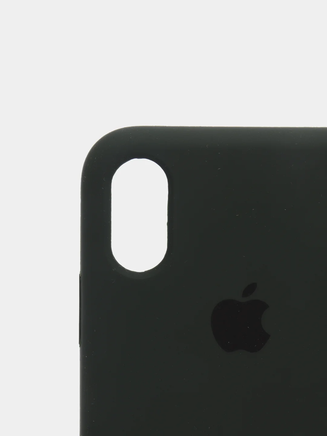 Тёмно-зелёный силиконовый чехол iPhone X / iPhone XS, Silicone Case, с открытым низом