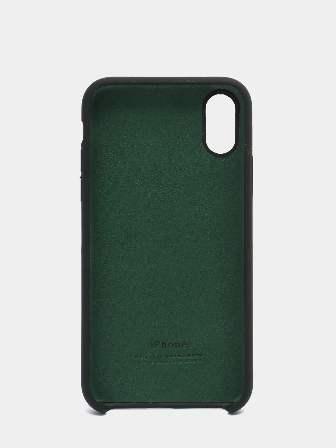 Тёмно-зелёный силиконовый чехол iPhone X / iPhone XS, Silicone Case, с открытым низом