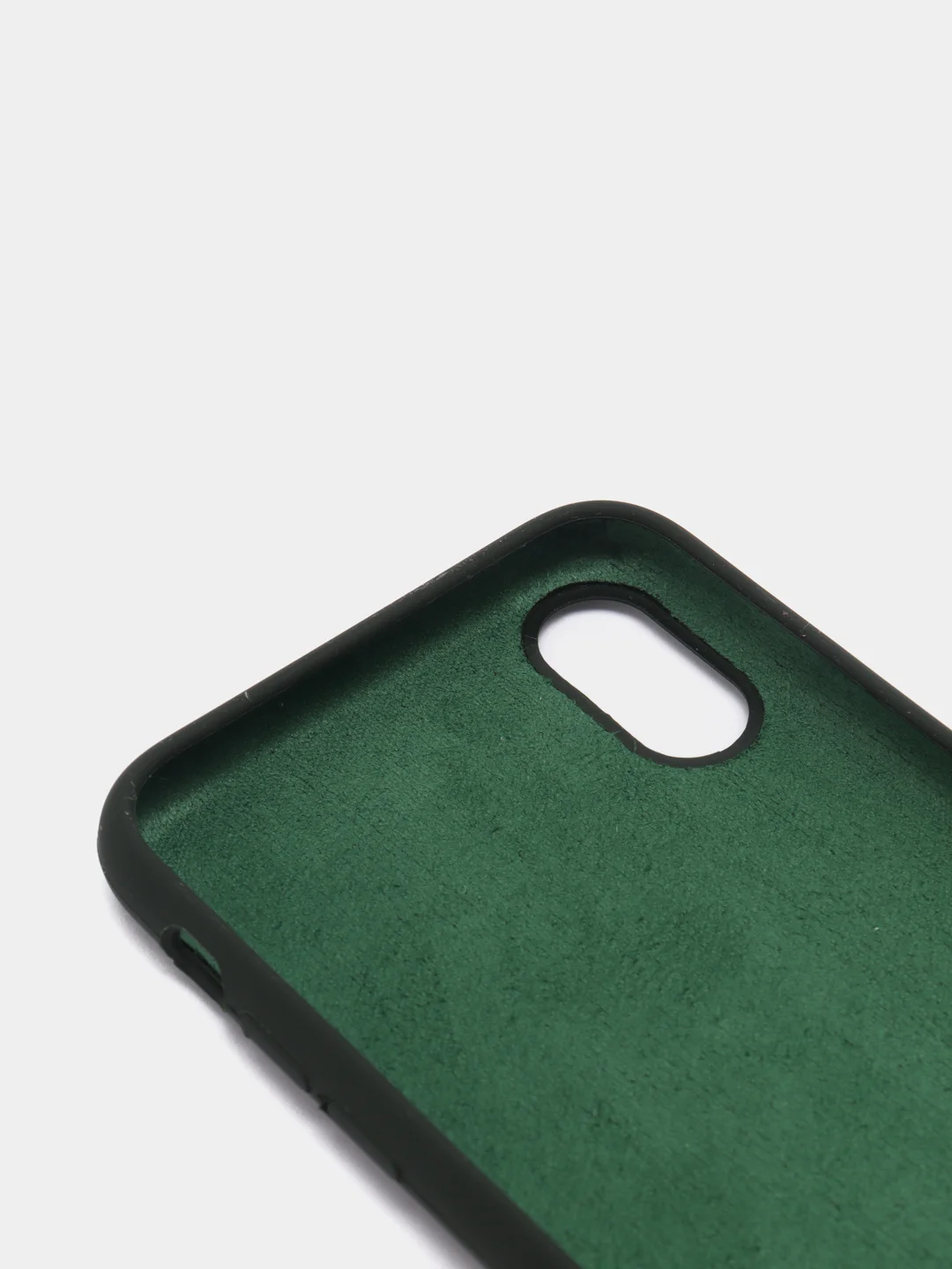 Тёмно-зелёный силиконовый чехол iPhone X / iPhone XS, Silicone Case, с открытым низом
