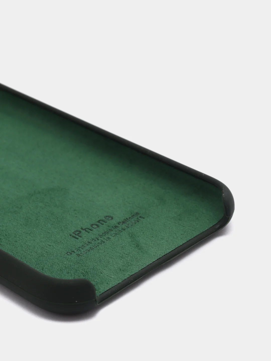 Тёмно-зелёный силиконовый чехол iPhone X / iPhone XS, Silicone Case, с открытым низом