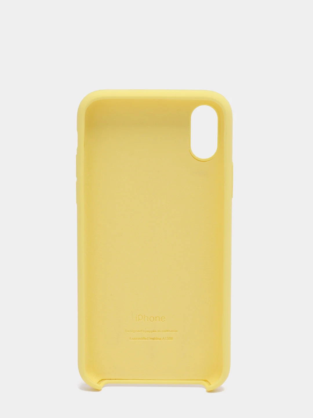 Желтый силиконовый чехол iPhone X / iPhone XS, Silicone Case, с открытым низом
