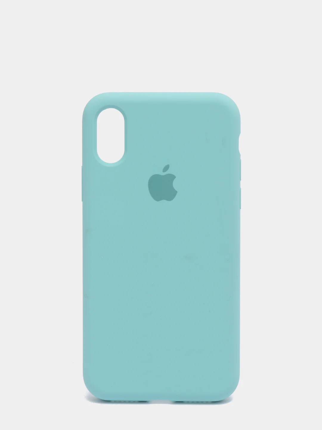 Бирюзовый силиконовый чехол iPhone X / iPhone XS, Silicone Case, с закрытым низом