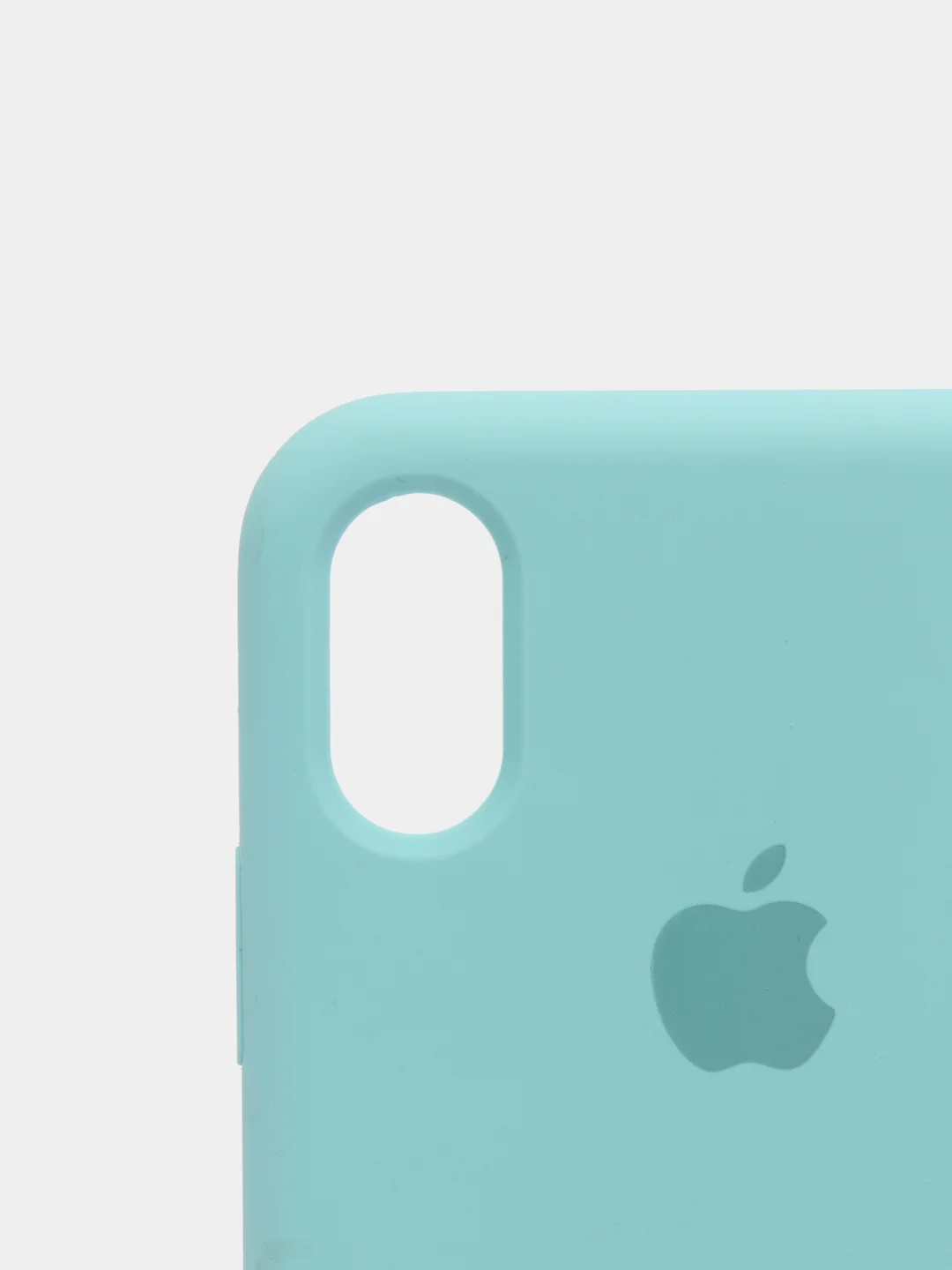 Бирюзовый силиконовый чехол iPhone X / iPhone XS, Silicone Case, с закрытым низом