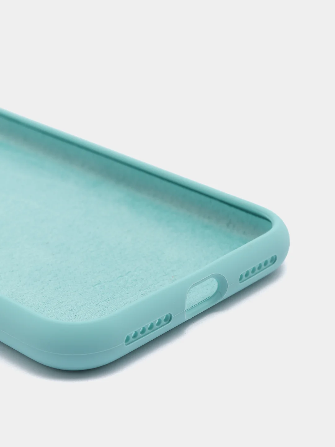 Бирюзовый силиконовый чехол iPhone X / iPhone XS, Silicone Case, с закрытым низом