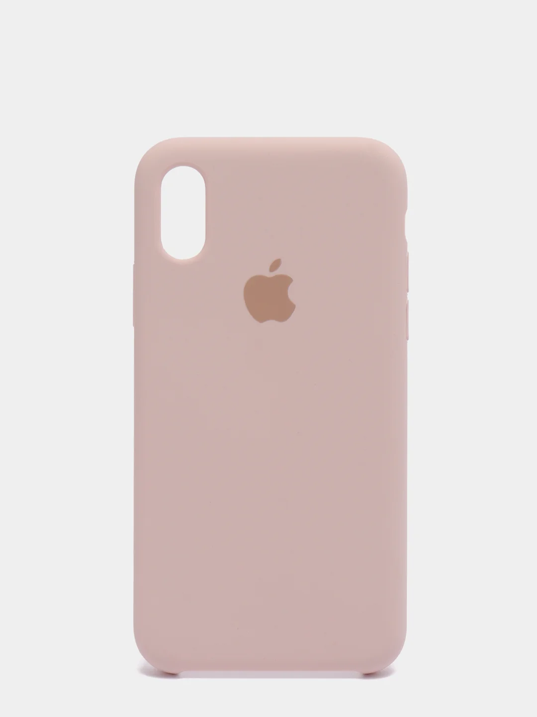 Пудровый силиконовый чехол iPhone X / iPhone XS, Silicone Case, с открытым низом