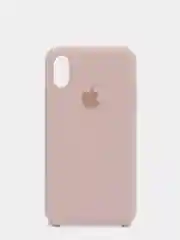 Пудровый силиконовый чехол iPhone X / iPhone XS, Silicone Case, с открытым низом