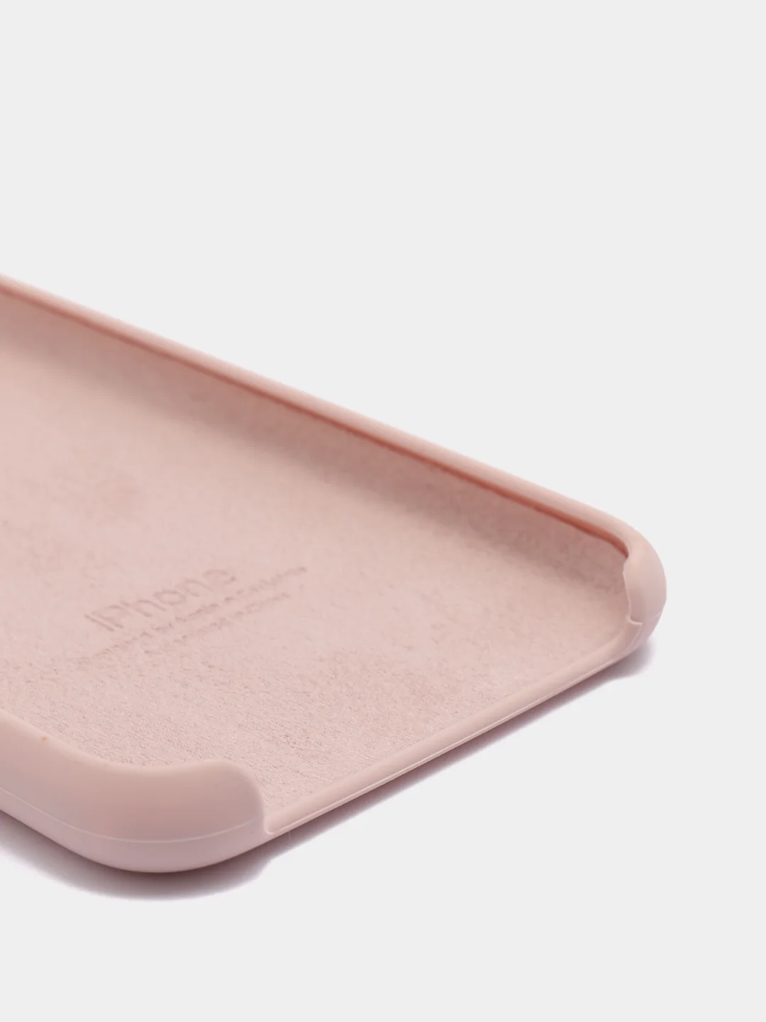 Пудровый силиконовый чехол iPhone X / iPhone XS, Silicone Case, с открытым низом