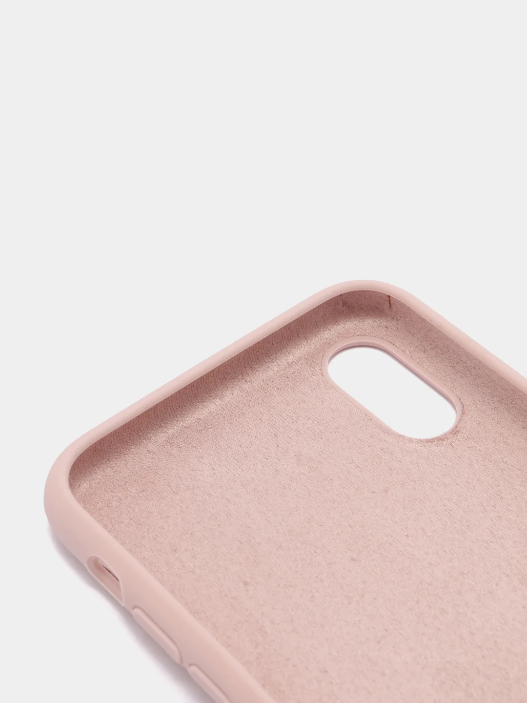 Пудровый силиконовый чехол iPhone X / iPhone XS, Silicone Case, с открытым низом