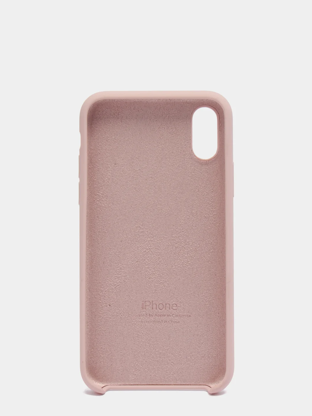 Пудровый силиконовый чехол iPhone X / iPhone XS, Silicone Case, с открытым низом