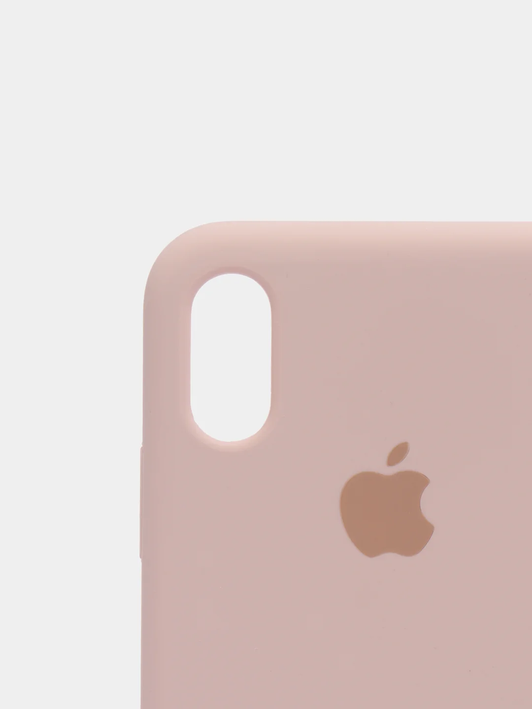 Пудровый силиконовый чехол iPhone X / iPhone XS, Silicone Case, с открытым низом