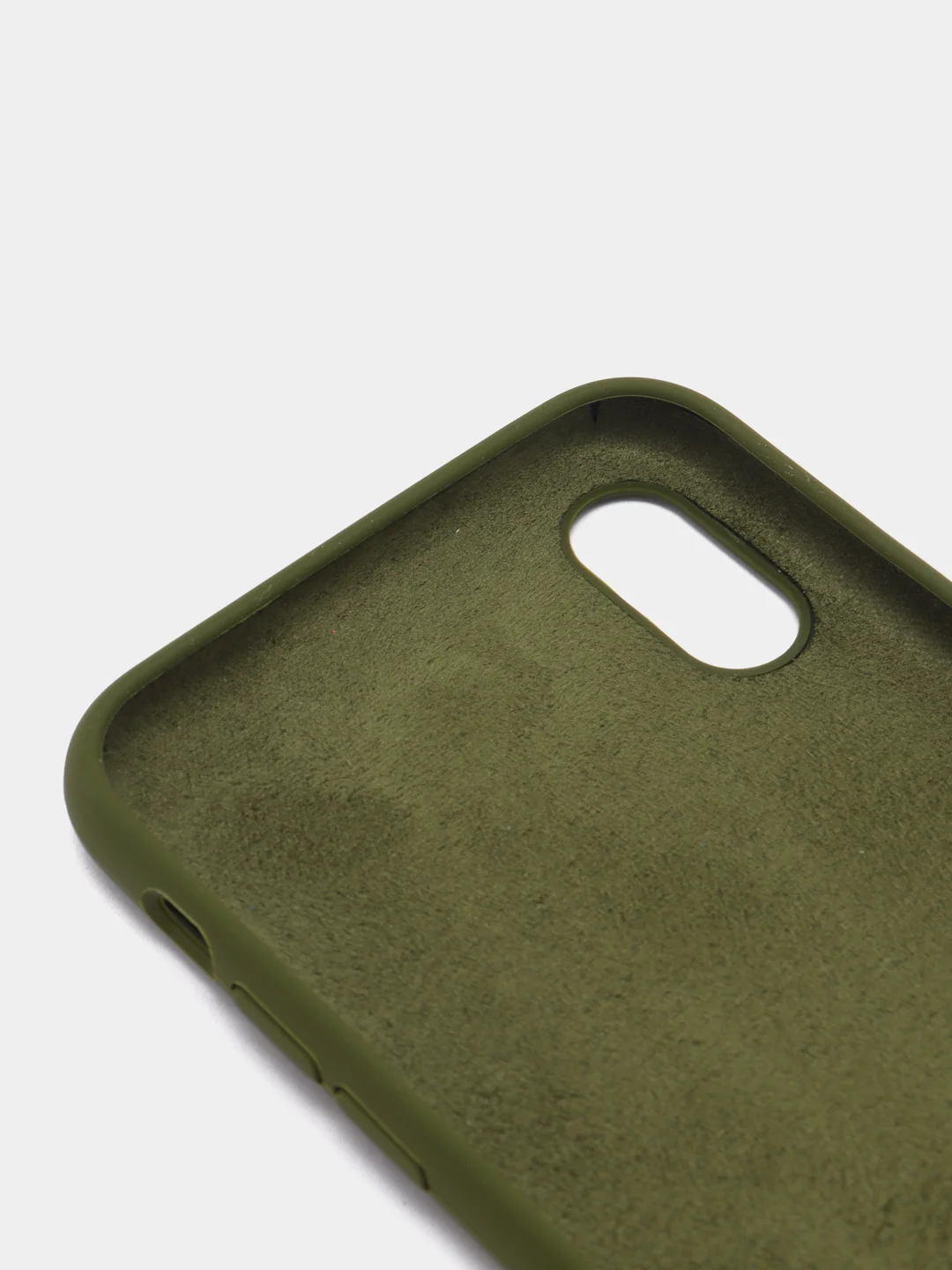 Зелёный хаки силиконовый чехол iPhone X / iPhone XS, Silicone Case, с закрытым низом