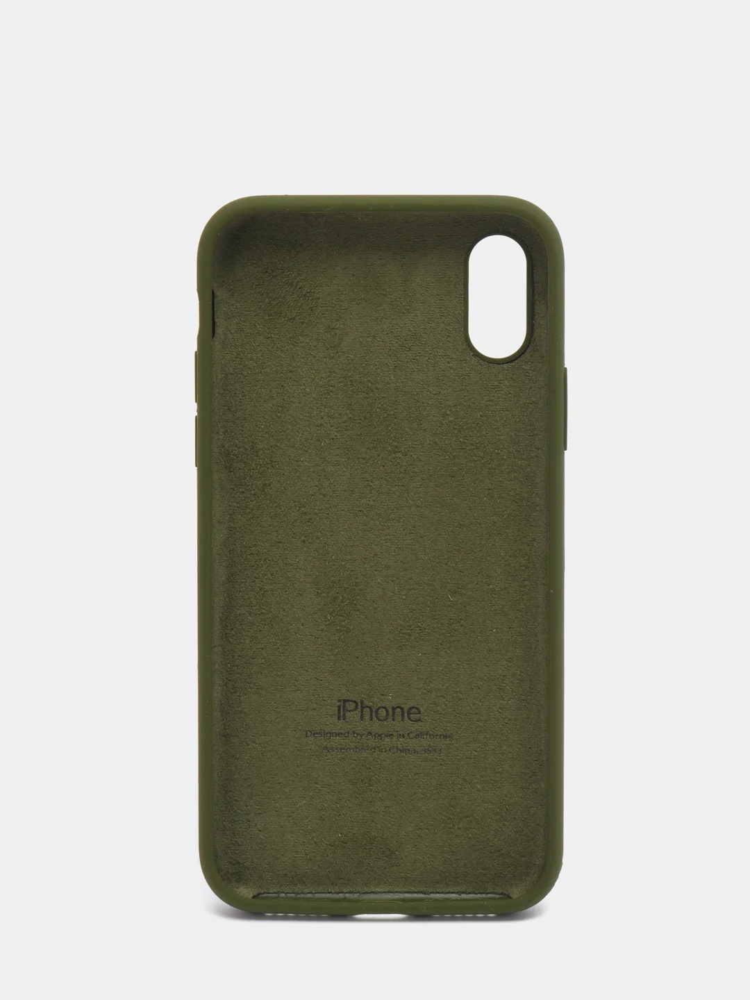 Зелёный хаки силиконовый чехол iPhone X / iPhone XS, Silicone Case, с закрытым низом