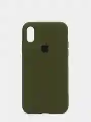 Зелёный хаки силиконовый чехол iPhone X / iPhone XS, Silicone Case, с закрытым низом