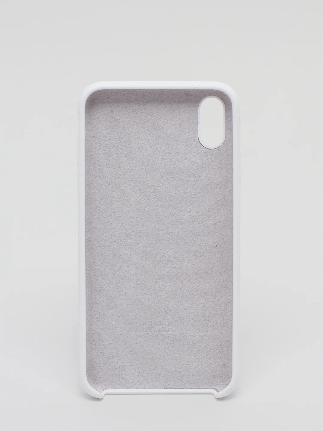 Белый силиконовый чехол iPhone XS Max, Silicone Case, с открытым низом