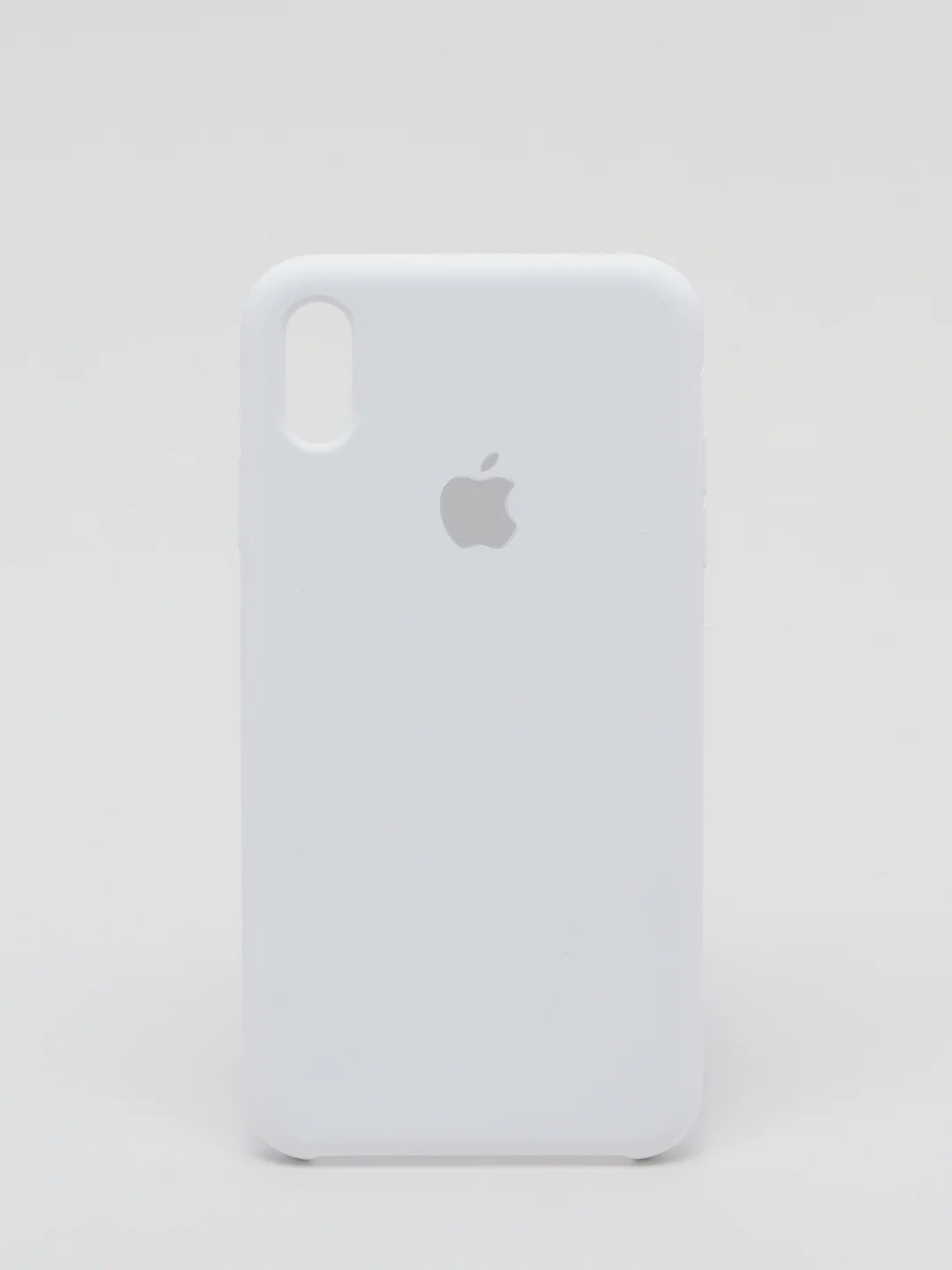 Белый силиконовый чехол iPhone XS Max, Silicone Case, с открытым низом