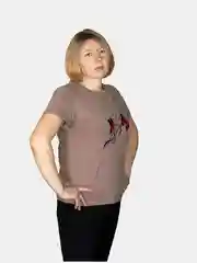 Футболка женская  из хлопка, прямого кроя, 46,48,50,52,54,58,60
