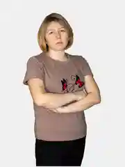 Футболка женская  из хлопка, прямого кроя, 46,48,50,52,54,58,60