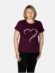 Тёмно-бордовый футболка женская  из хлопка, прямого кроя, 46,48,50,52,54,58,60