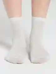 Белый носки женские, однотонные, тонкие, высокие