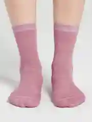 Розовый носки женские, однотонные, тонкие, высокие