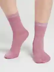 Розовый носки женские, однотонные, тонкие, высокие