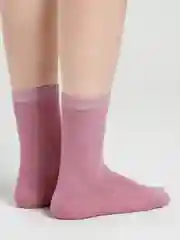 Розовый носки женские, однотонные, тонкие, высокие