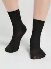 Черный носки женские, однотонные, тонкие, высокие
