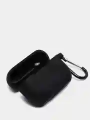 Черный силиконовый чехол для наушников Apple AirPods, аирподс, карабином, красный, розовый черный