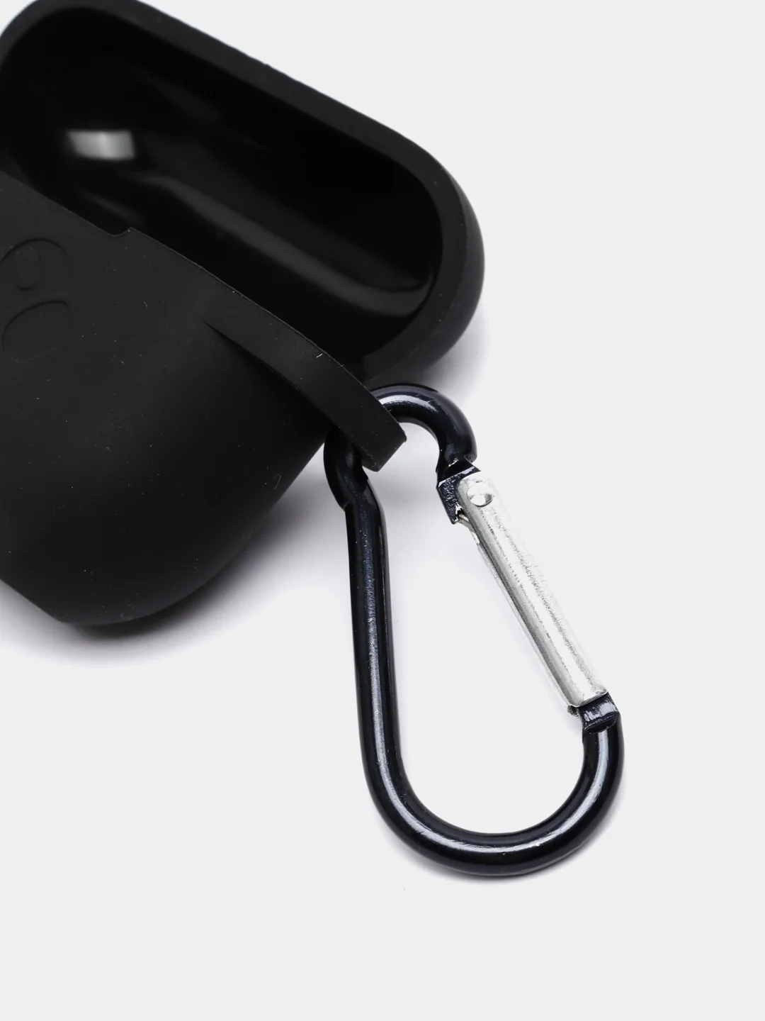 Черный силиконовый чехол для наушников Apple AirPods, аирподс, карабином, красный, розовый черный