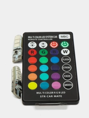 LED лампы меняющие цвет T10-W5W с пультом