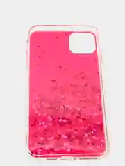 Розовый чехол пластиковый iPhone 11 Pro, 11 Pro Max, с блестками