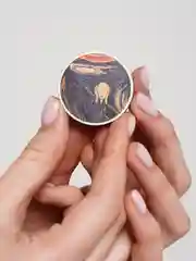 Серебряный деревянные значки "Искусство"