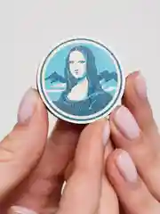 Серый меланж деревянные значки "Искусство"