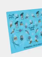 Лазурный слайдеры для маникюра новогодние /Слайдеры для ногтей/наклейки/дизайна ногтей