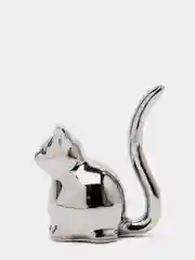 Серебряный подставка-держатель для украшений Кошка 7x7 см/статуэтка,сувенир подарочный